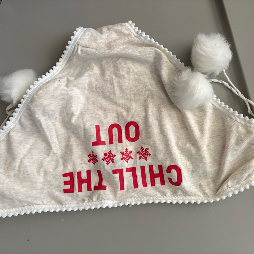 Victoria's Secret Cream Pom Pom Trim Top